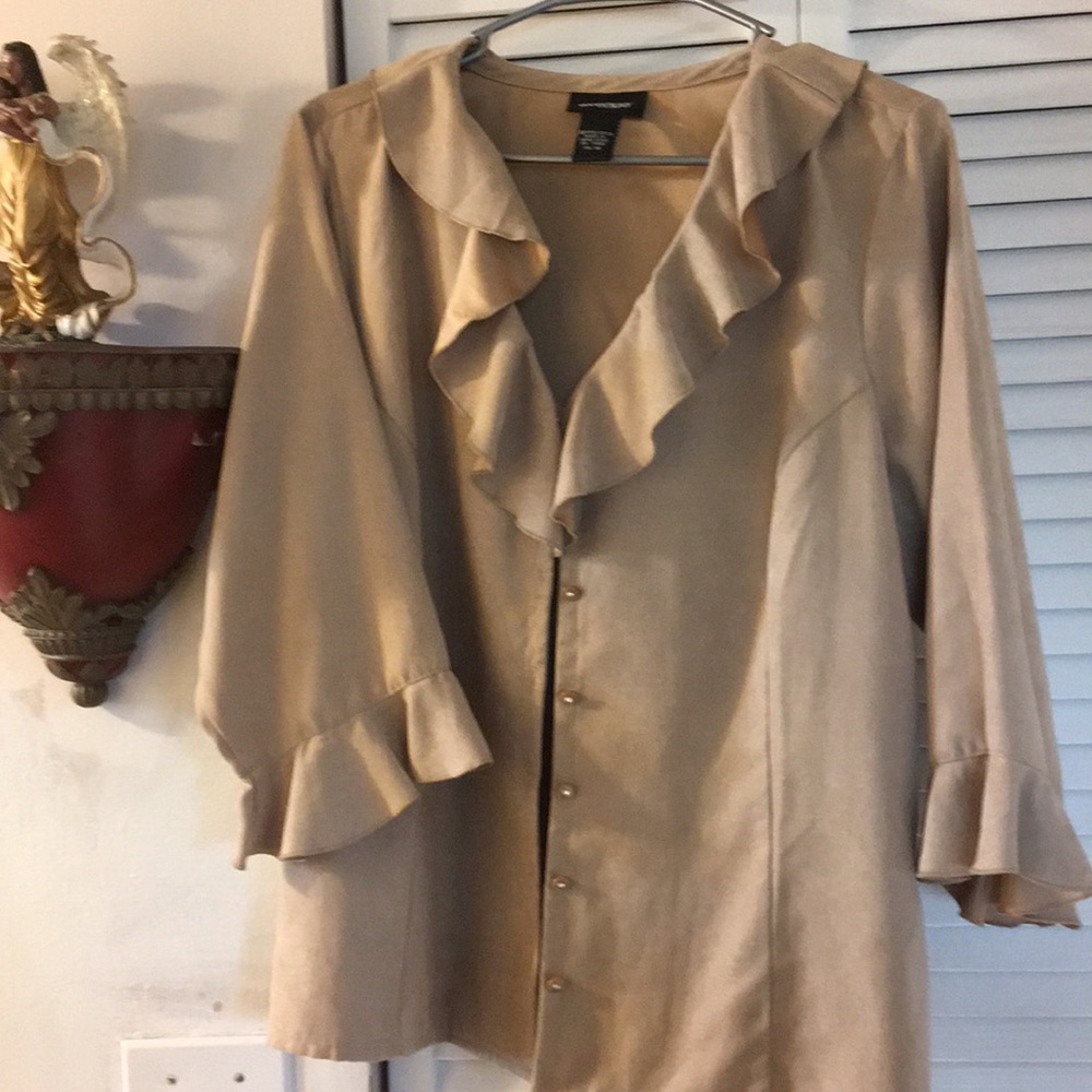 Tan top with skirt set